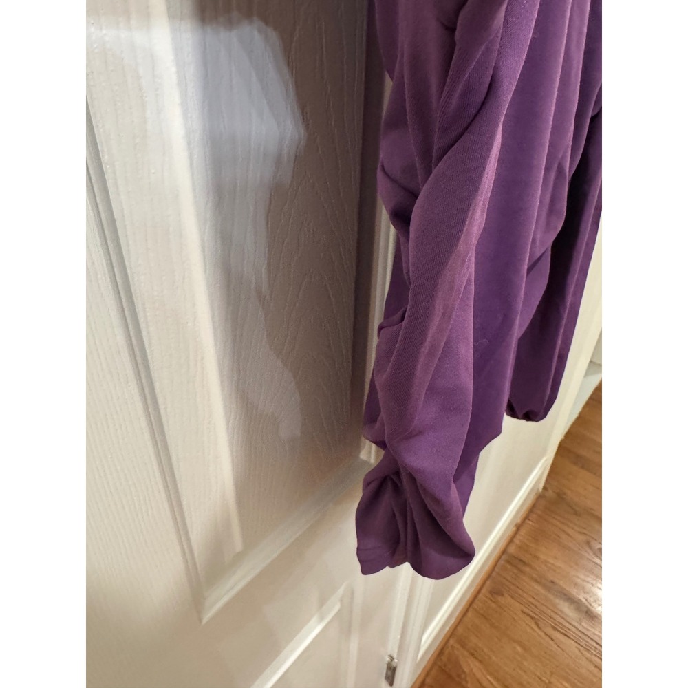 Grace Karin Womens Purple Ruched Surplice V-Neck Long Sleeve Blouse Top 2XL NWT - Picture 8 of 8